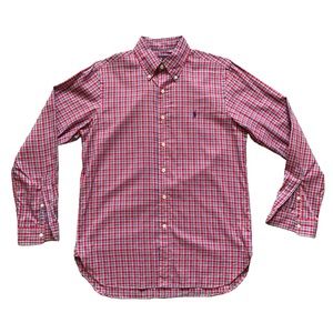 Ralph‎ Lauren Red Plaid Medium casual dress shirt